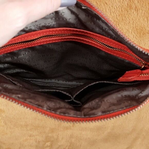 MARC JACOBS Handbag Red Nylon Leather Trim Gold Hardware SIA Crossbody - Picture 7 of 10